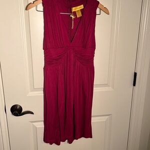 NWT CATHERINE MALANDRINO MAGENTA SLEEVELESS DRESS, Sz P